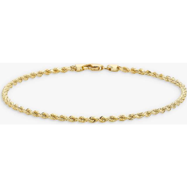 IBB 18ct Gold Rope Chain Bracelet, Gold