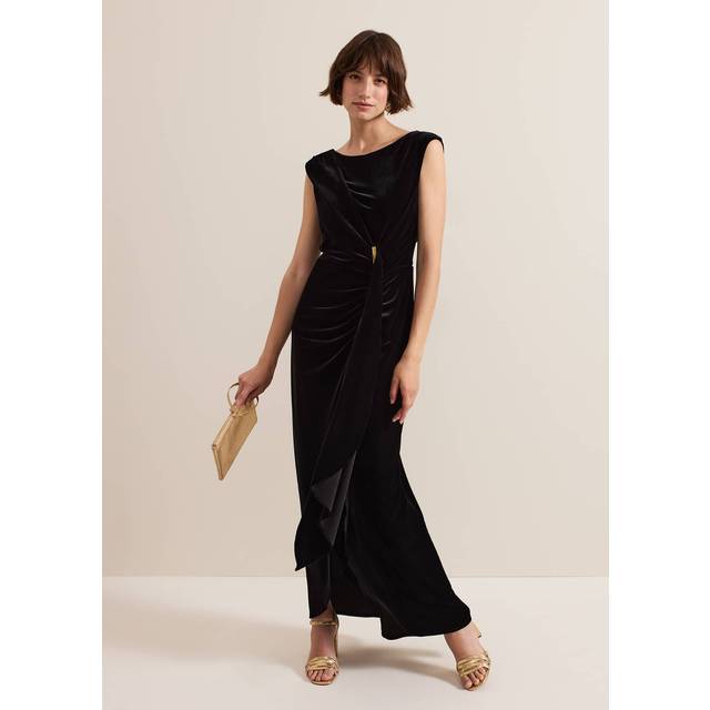 Phase Eight Donna Velvet Dress, Black