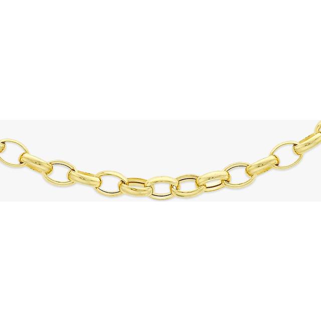 IBB 18ct Gold 130 Oval Belcher Chain Necklace, Gold