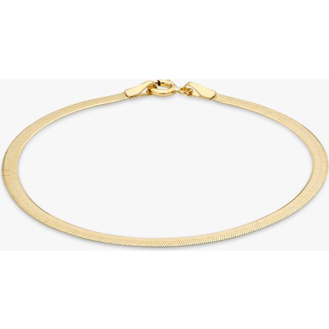 IBB 9ct Gold Herringbone Chain Bracelet, Gold