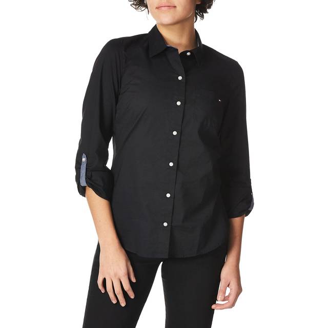 Tommy Hilfiger Solid Roll Tab Black MD (US 8-10)