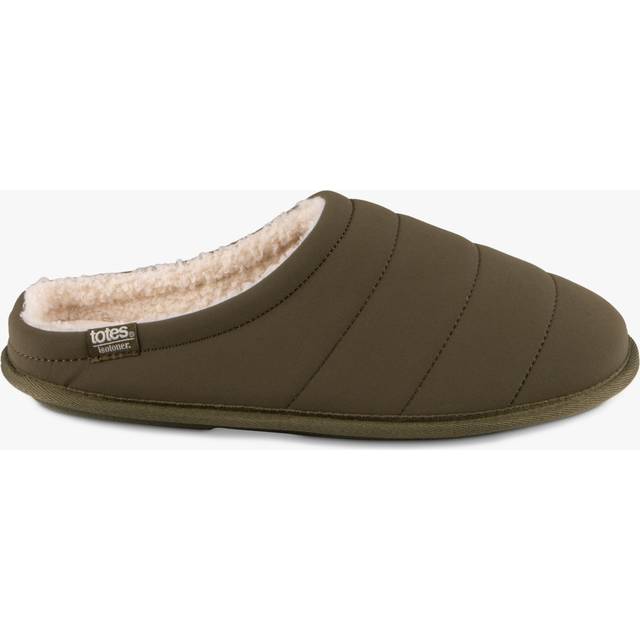 Totes mens slippers green adults mule khaki memory foam pillowstep sport size