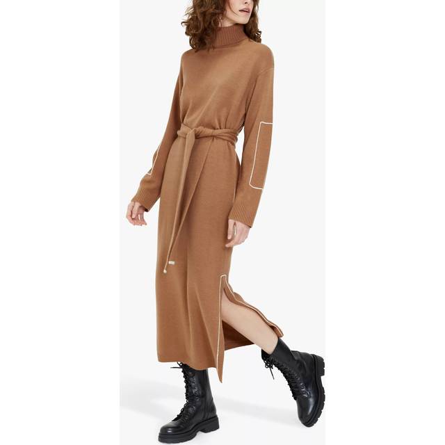 Chinti & Parker Amelia Wool Cashmere Jumper Dress, Soft Camel/Cream