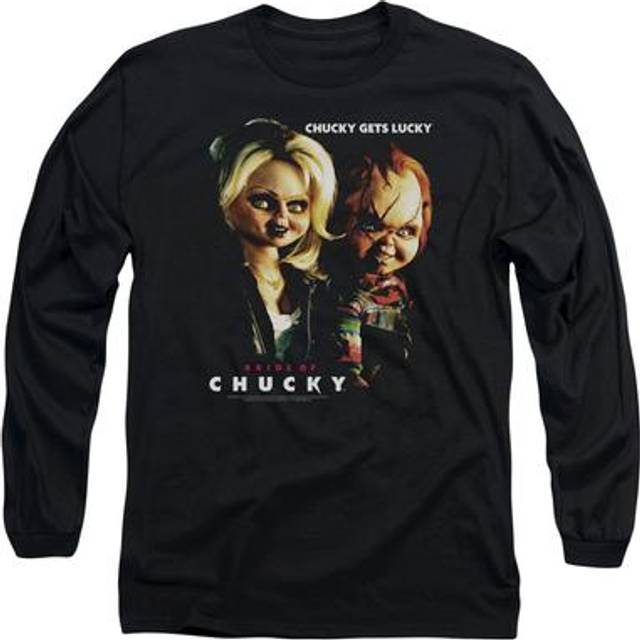 Trevco Sportswear UNI390-AL-4 Bride of Chucky Gets Lucky Adult Long Sleeve T-Shirt, Black - Extra Large