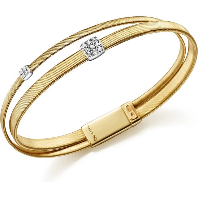 Marco Bicego 18K Yellow Gold Masai Two Strand Crossover Diamond Bracelet