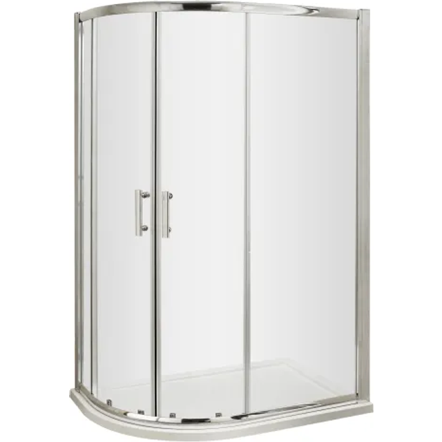 Nuie Pacific Chrome Offset Quadrant Shower Enclosure 1200x900mm
