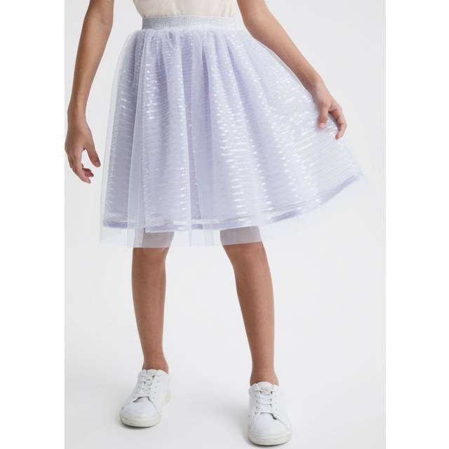 Reiss Kids Charlotta Sequin Skirt, Lilac