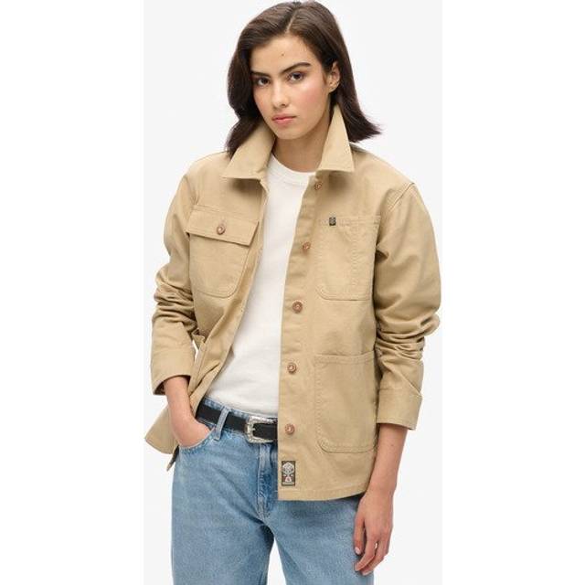 Superdry Damen Bestickte Chore-jacke Grün - Größe: 40