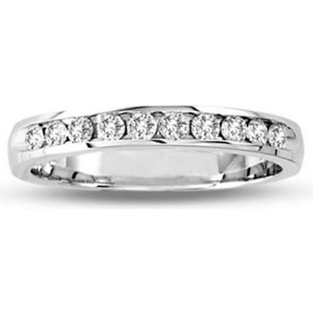 14K Gold Channel Set Wedding Ring or Anniversary Band with 0.25 CTTW 10 Stone Round Diamonds H-I SI Quality Bridal - Size 8.5