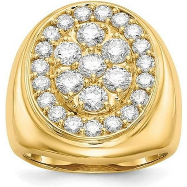 14K Polished Circular Top 3 CTW Mens Diamond Mounting Ring, Size 10