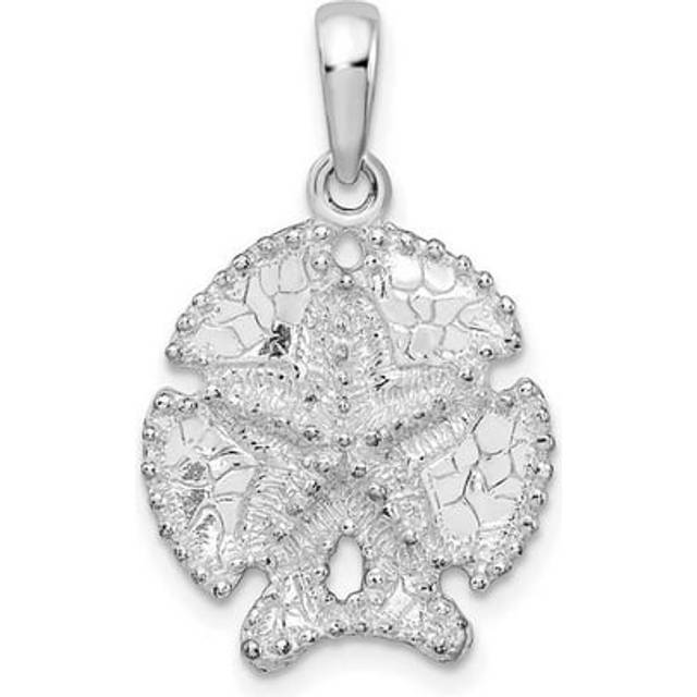 Sterling Silver Polished Textured Sand Dollar Pendant