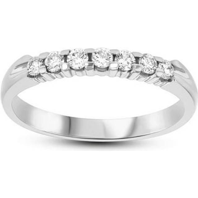 Louis Creations CR212-025-5 0.25 CTTW 7 Stone Round Diamonds Shared Prong Anniversary or Wedding Band 14K Gold Bridal Ring H-J SI - Size 5
