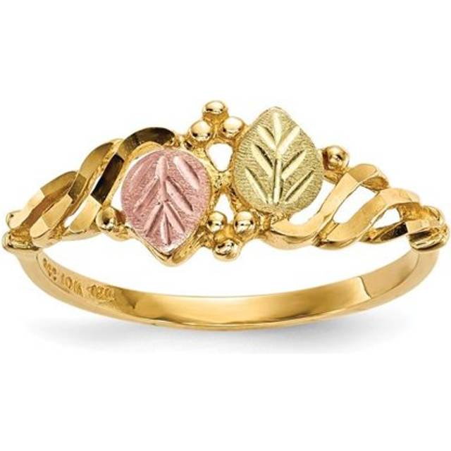 10K Yellow Gold Tri-Color Black Hills Gold Ring - Size 7