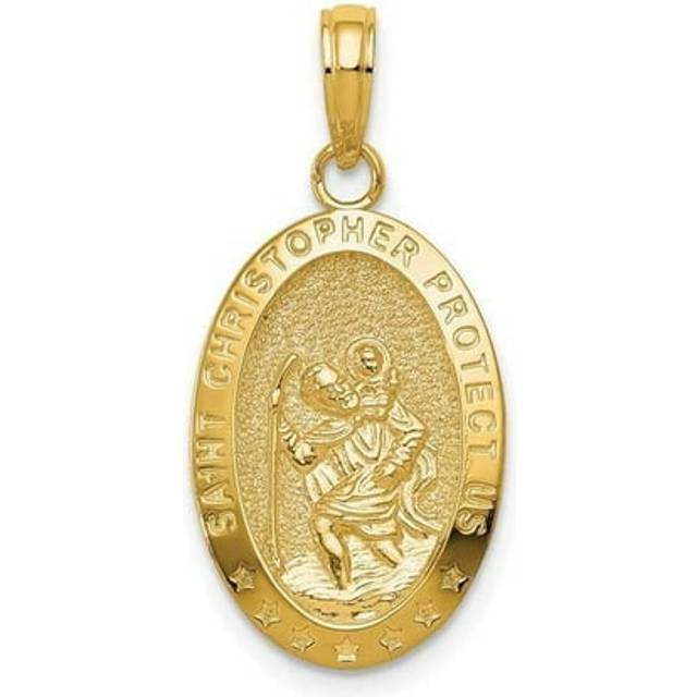 10K Saint Christopher Medal Pendant, Yellow