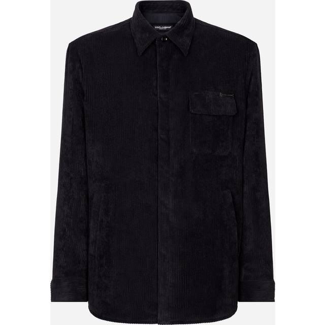 Dolce & Gabbana Lined Corduroy Shirt - Man Shirts Black 60