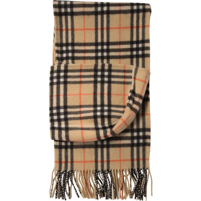 Burberry Check Cashmere Hooded Scarf - Sand - One Size