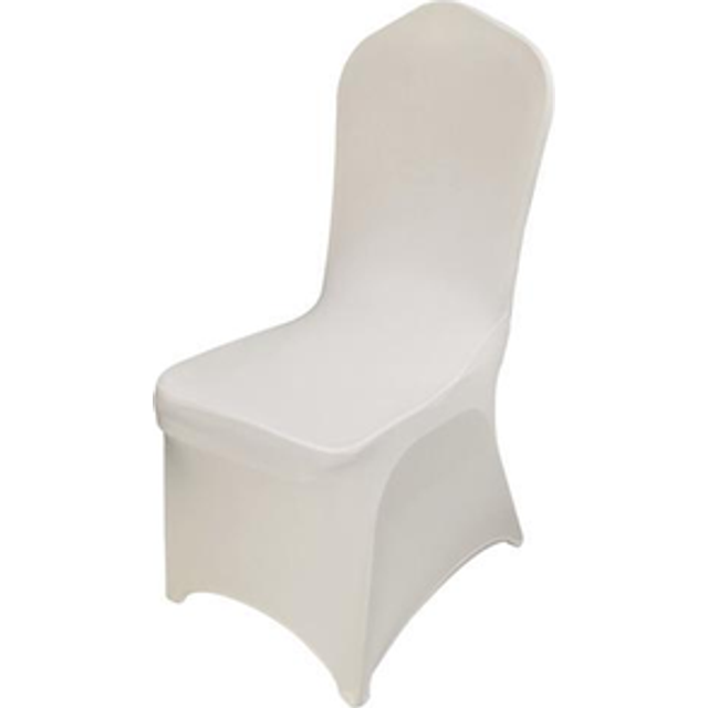 Vevor ZYT100PCSXYSQB001V0 Ivory Polyester Spandex Chair Cover Stretch Slipcover for Wedding Party Dining Banquet - 100 Piece
