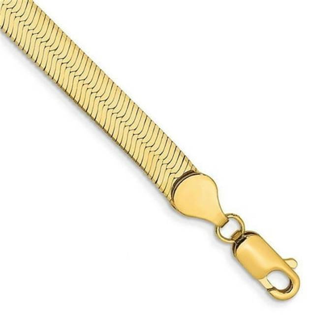 14K Yellow Gold 5.5 mm Silky Herringbone Chain 8 in. Bracelet