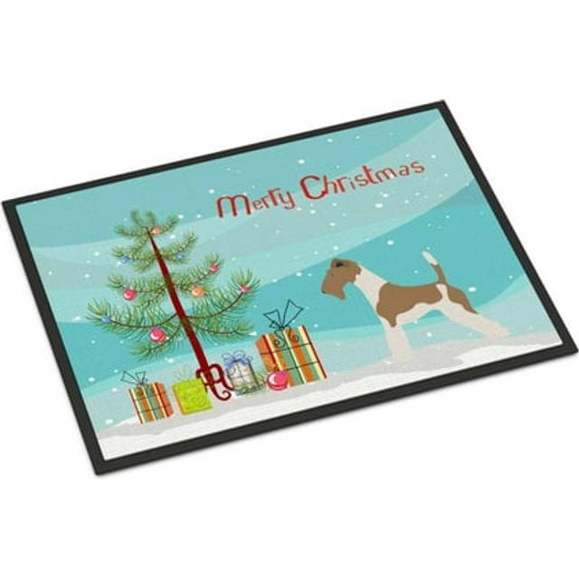 Caroline's Treasures Wire Fox Terrier Christmas Doormat 18 x 27 Multicolor