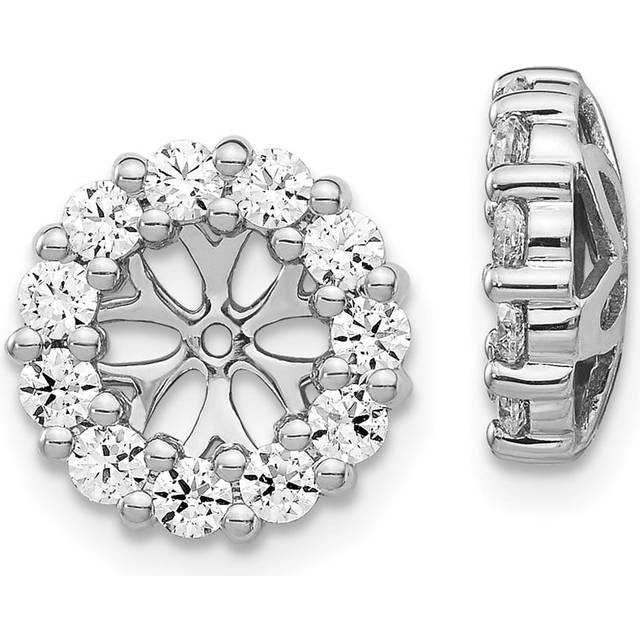 14K White Gold Diamond Earrings Jackets