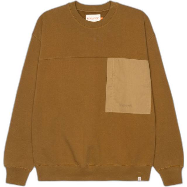 Revolution Loose-Fitting Crewneck Sweatshirt with chest pocket - Marron - 2XL