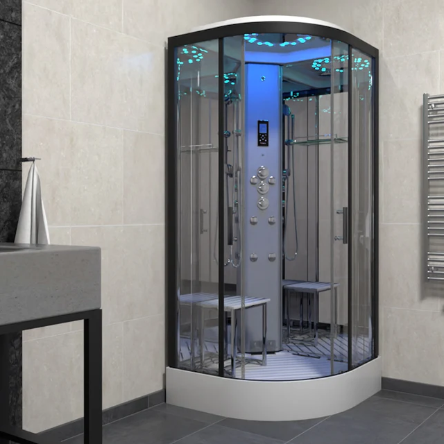 Insignia Steam Enclosure Quadrant Shower Cabin 900x900 Platinum Range Black