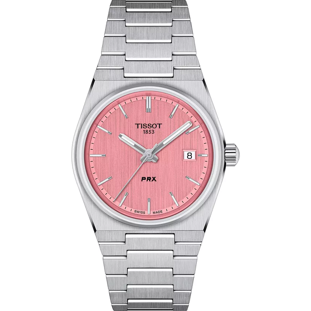 Tissot PRX Stainless Steel Pink Dial Quartz T137.210.11.331.00 100M Women's Watch rosa