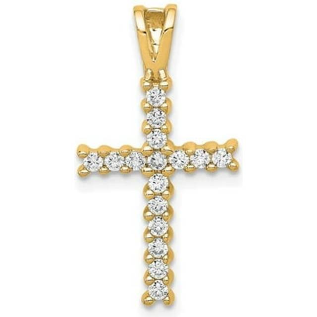 14K Yellow & Diamond Latin Cross Pendant