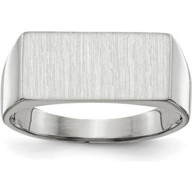 8.0 x 16.5 mm 14K Gold Closed Back Signet Ring, White - Size 9