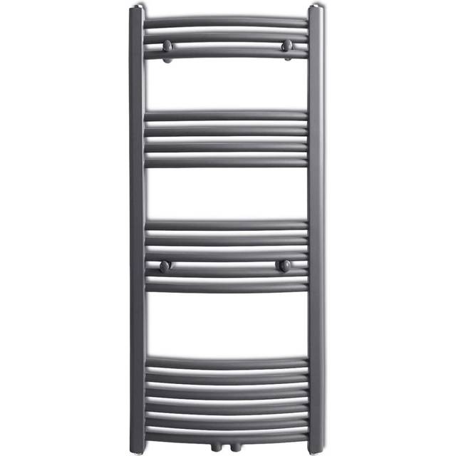 vidaXL Grey Bathroom Central Heating Towel Rail Radiator Curve 500x1160mm