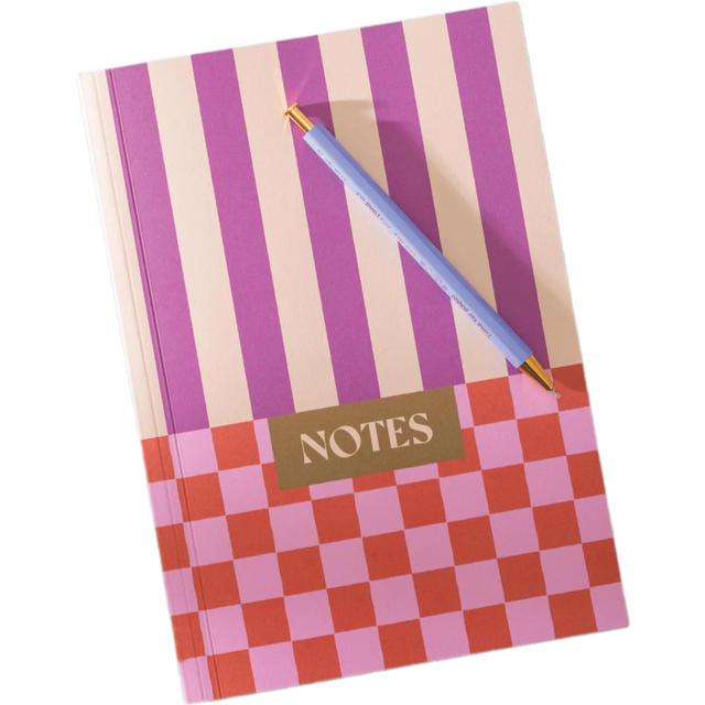 Checks & Stripes A5 Lay Flat Lined Notebook