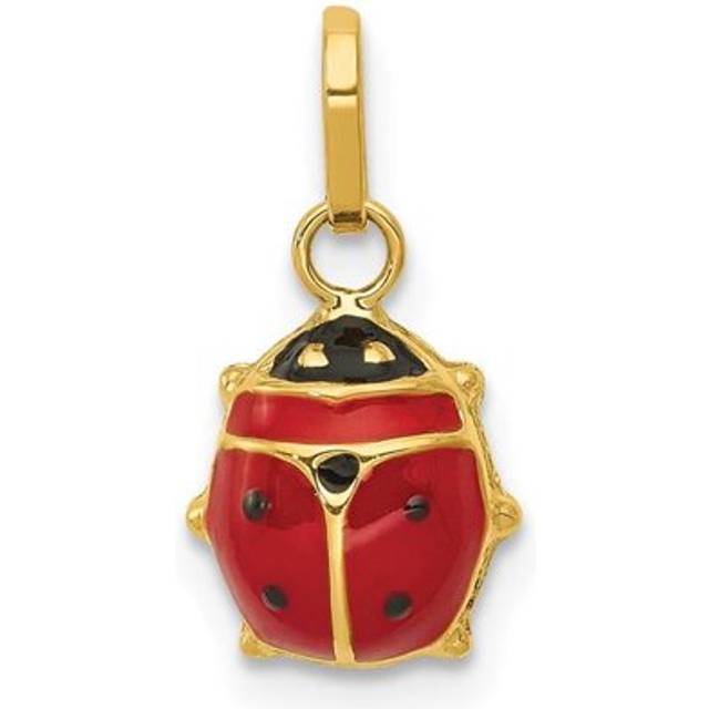 14K Yellow Gold Enameled Ladybug Charm