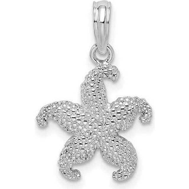 Sterling Silver Polished Puffed Starfish Pendant