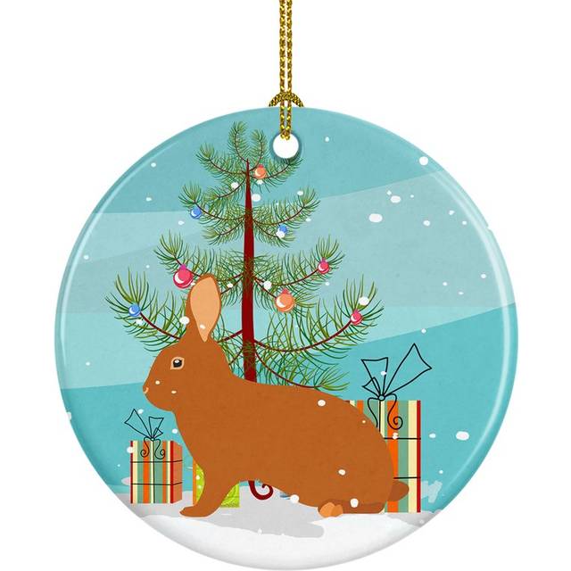 Caroline's Treasures Rex Rabbit Christmas Ceramic Ornament