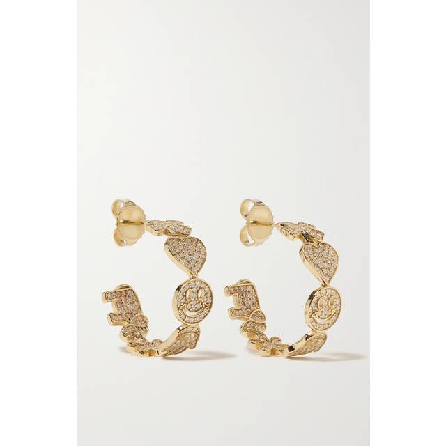Sydney Evan - Medium Icon 14-karat Gold Diamond Hoop Earrings - One size