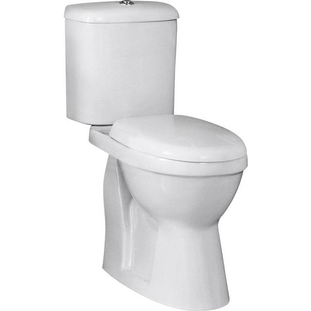 Nuie White Comfort Height Close Coupled Toilet Pan, Cistern &amp; Soft