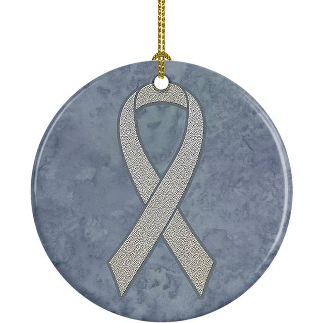 Clear Ribbon for Lung Cancer Awareness Ceramic Ornament AN1210CO1