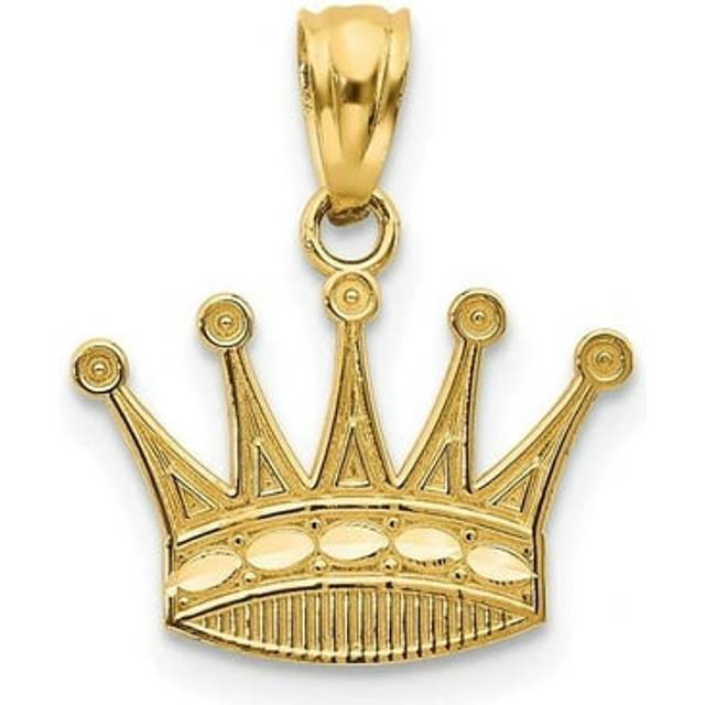 15 x 15 mm 14K Yellow Gold Crown Pendant