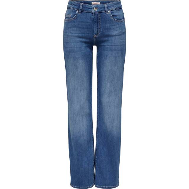 ONLY Onlblush Mid Straight DNM Rea12187 Noos, Mellanblå denim, (XS) W x 34L