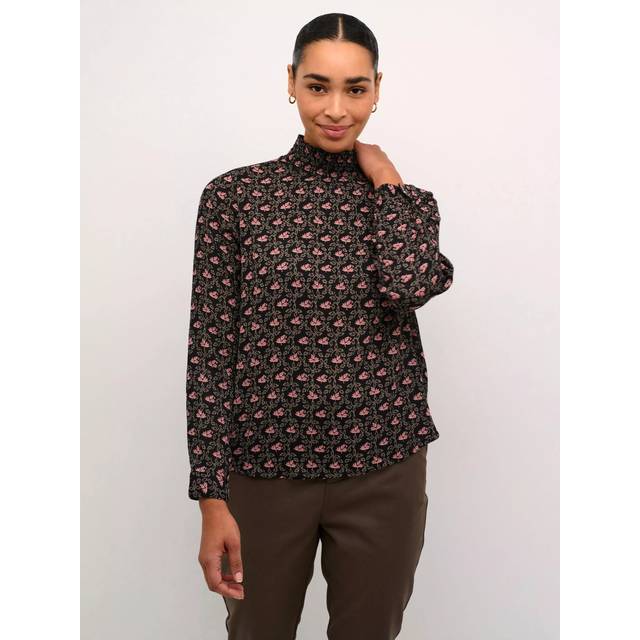 KAFFE Kaamber Smock Blouse Printed |Svart |40