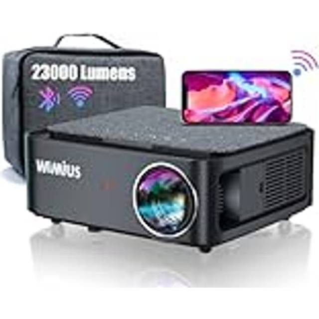 Full HD 1080P Bluetooth wifi-projektor, 8 000 lumen WiMiUS 1080P retroprojektor, stöder 4K, 4D-justering, zoomfunktion, bärbar wifi-projektor, hemmabio