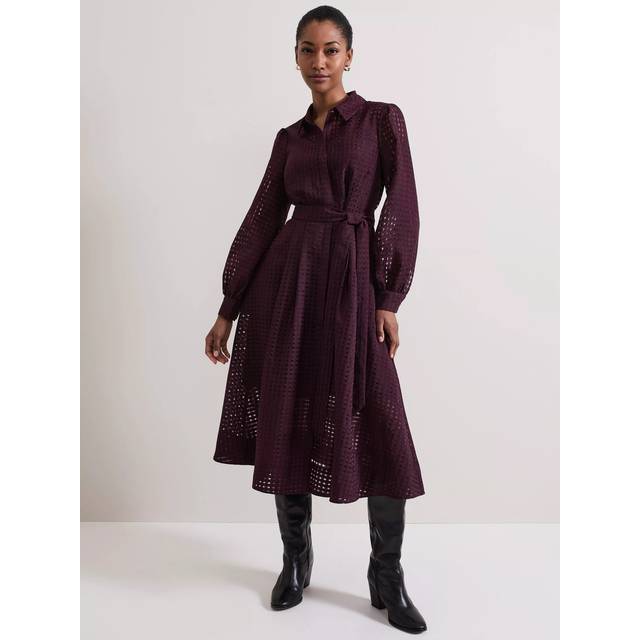 Phase Eight Women's Natalie Burgundy Shirt Dress - 6