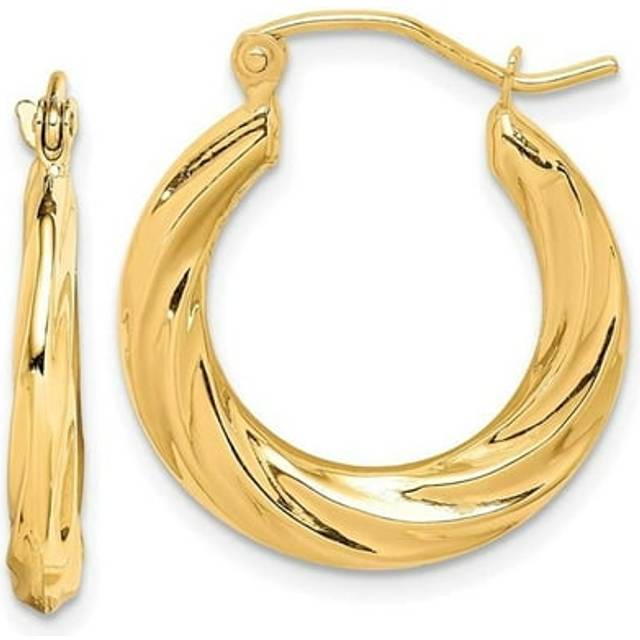 10K Yellow Gold Fancy Small Hoop Earrings