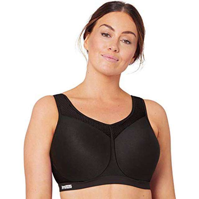 Glamorise Full Figure Plus Size High Impact Wonderwire Sports Bra - Black