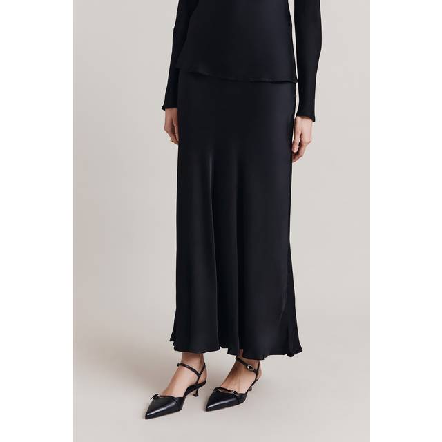 Ghost Jannae Bias Cut Satin Slip Maxi Skirt