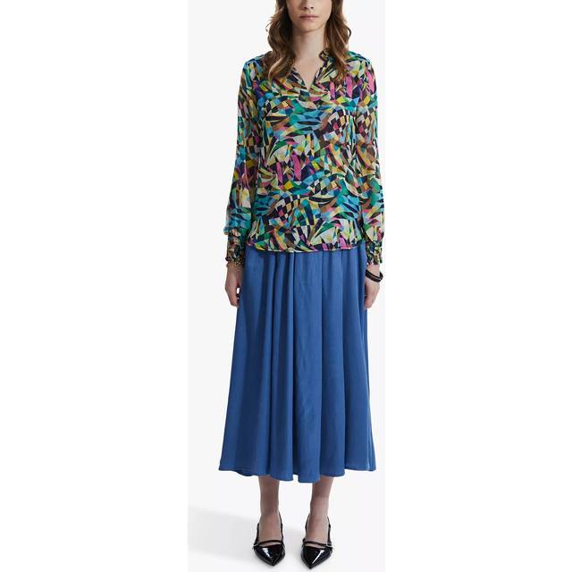 James Lakeland Print Mandarin Collar Top, Mutli