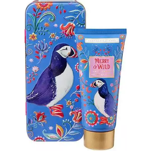 Merry and Wild |Hand Cream in Tin 100ml | Travel Size & Vegan Friendly | Beauty Hand Care Gift For Women | Christmas Stocking Filler