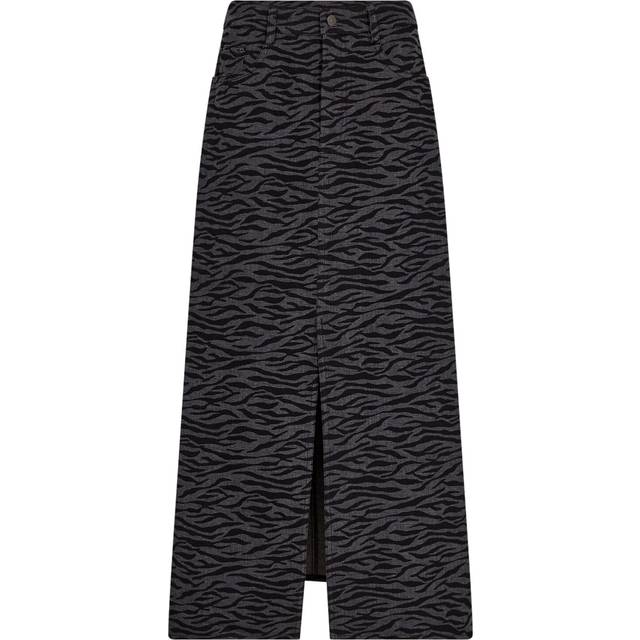Co'Couture, Denim Skirts, female, Black, L, Zebracc Denim Slit Skirt
