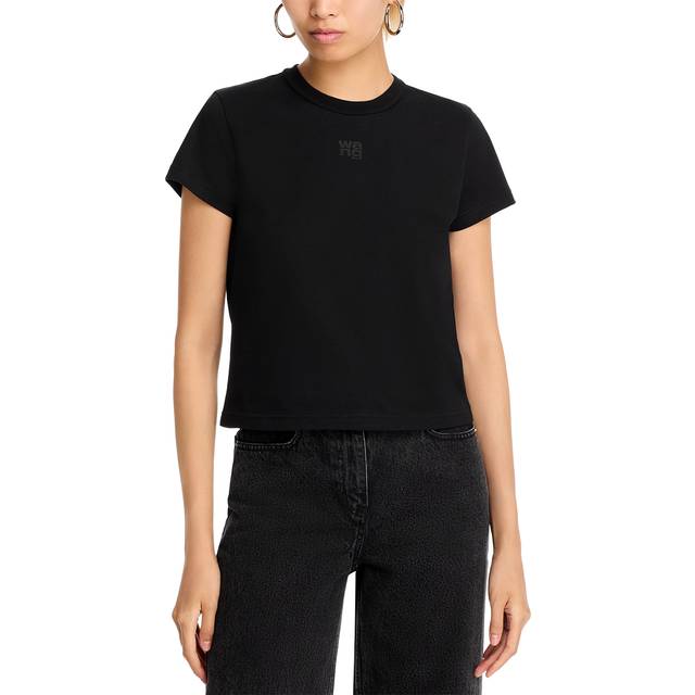 alexanderwang.t Black Puff Logo Shrunken T-shirt - BLACK 001 - XXS