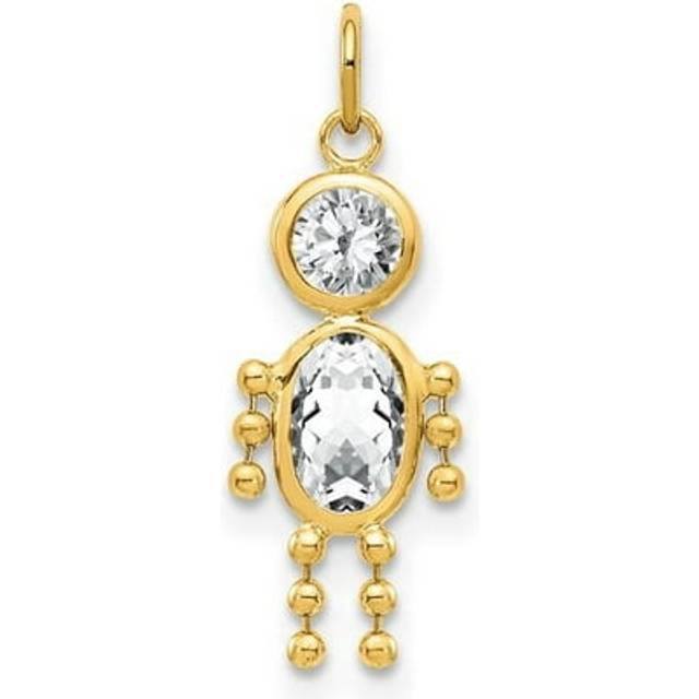 10K Yellow Gold April Boy Birthstone Charm